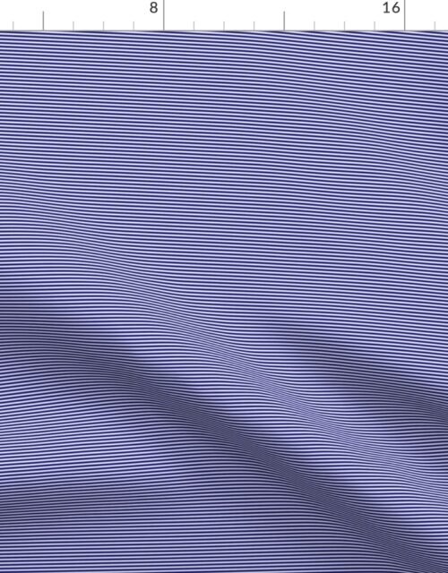 Blue and White 1/16-inch Micro Pinstripe Horizontal Stripes Fabric