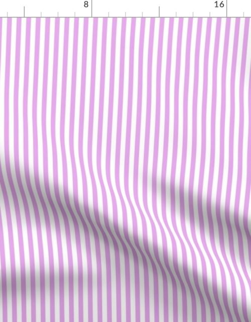 Blush Pink and White ¼ inch Sailor Vertical Stripes Fabric