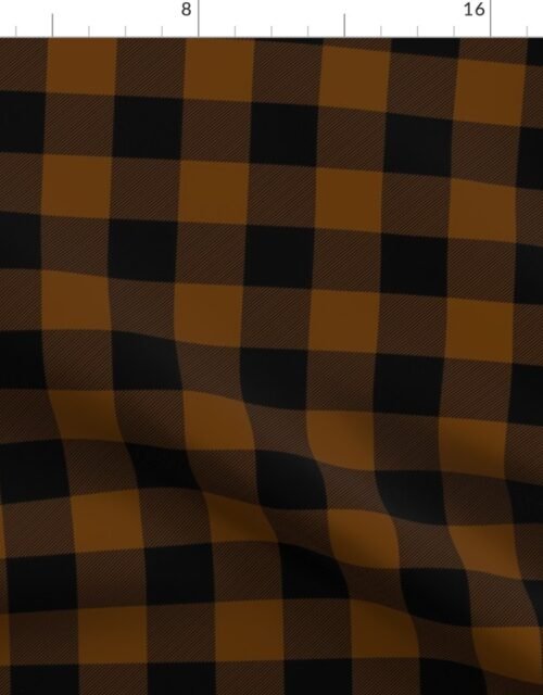 Brown and Black Buffalo Check Gingham Plaid Fabric