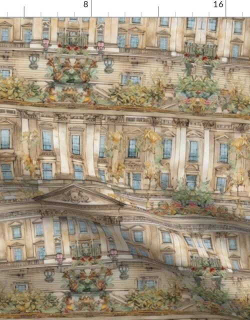 Buckingham Palace Architectural Detail in Windows, Columns, Pelmets and Balustrades Fabric