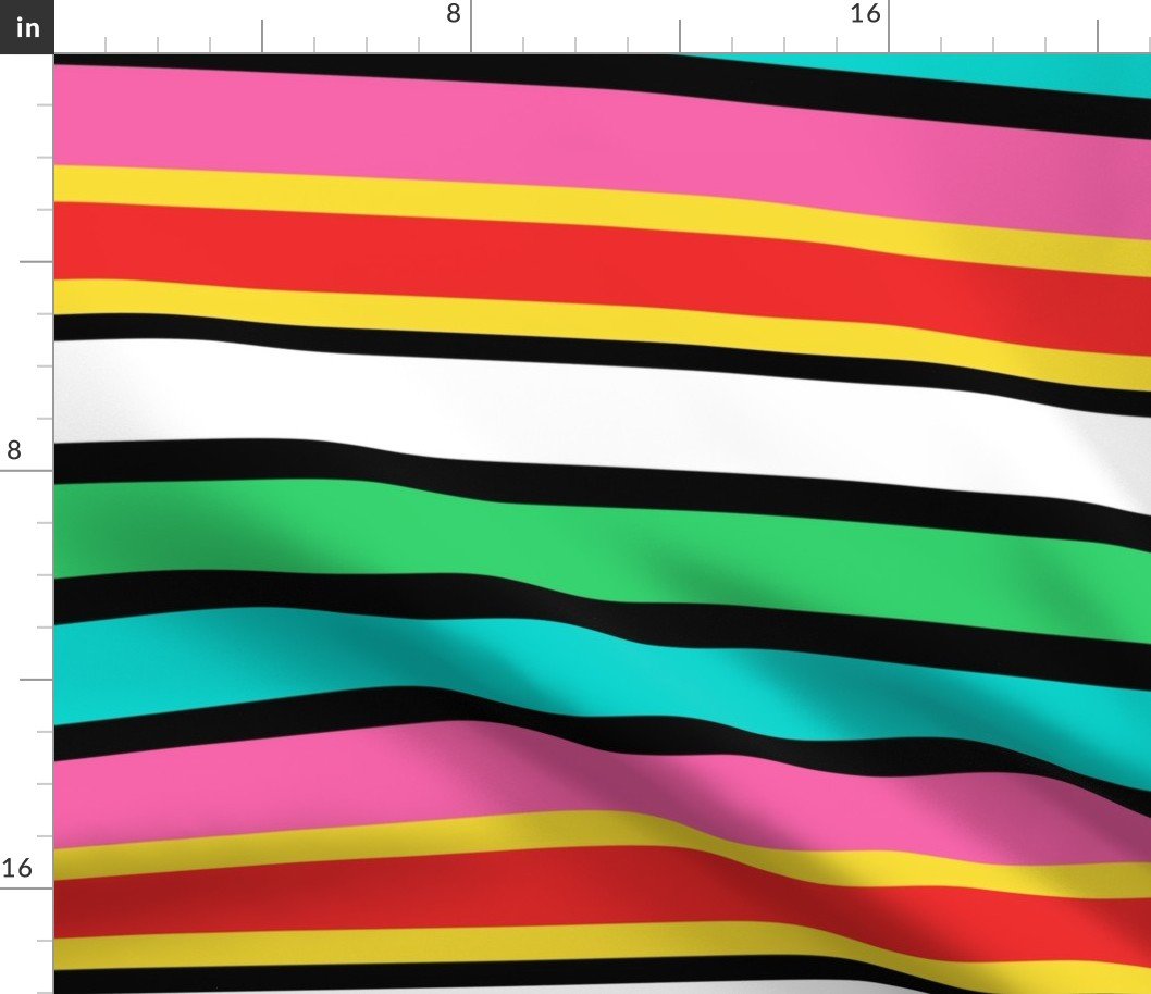 Candy Colored Deckchair Stripes in PinkCandy Colored Deckchair Stripes in Pink, Aqua and Mint, Aqua and Mint Fabric