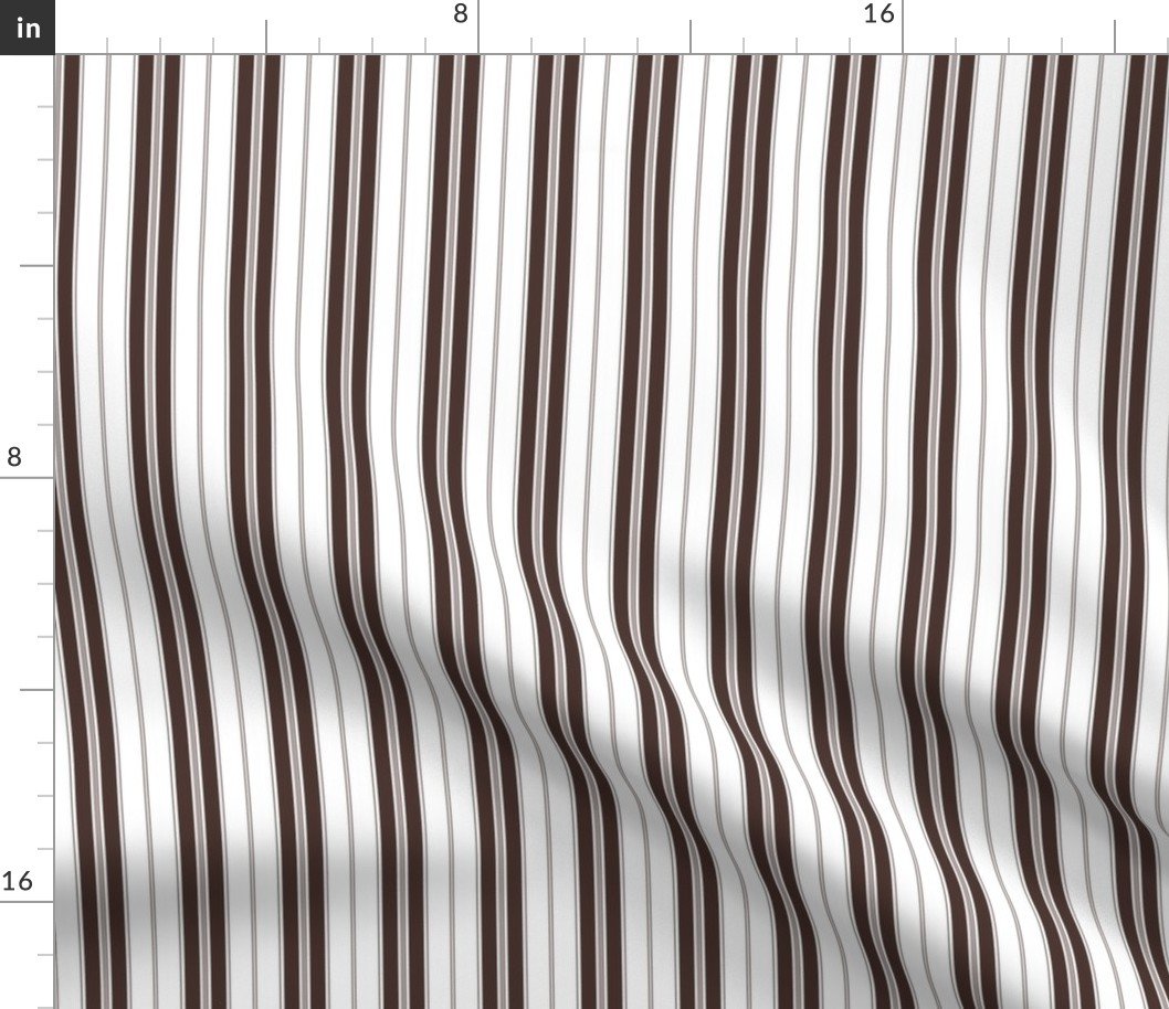 Chicory Coffee Brown and White Autumn Winter 2022 2023 Color Trend Mattress Ticking Fabric
