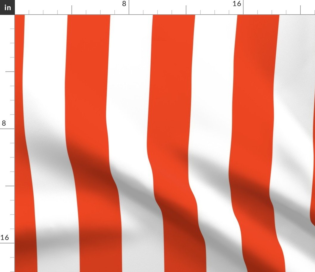 Citrus Orange Vertical Tent Stripes Florida Colors of the Sunshine State Fabric