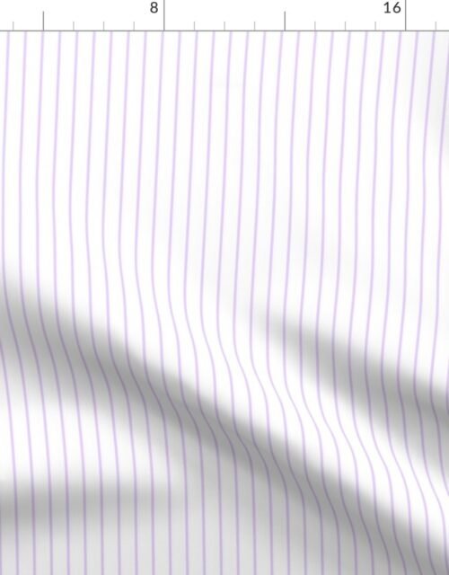 Classic 1/2 Inch Pale Lilac Pinstripe on a White Background Fabric