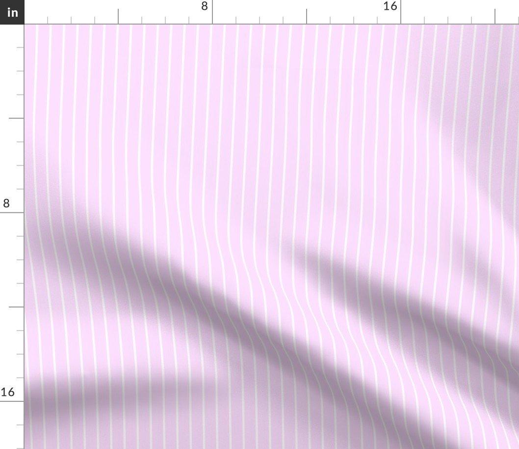 Classic 1/2 Inch White Pinstripe on a Pale Pink Cotton Candy Background Fabric