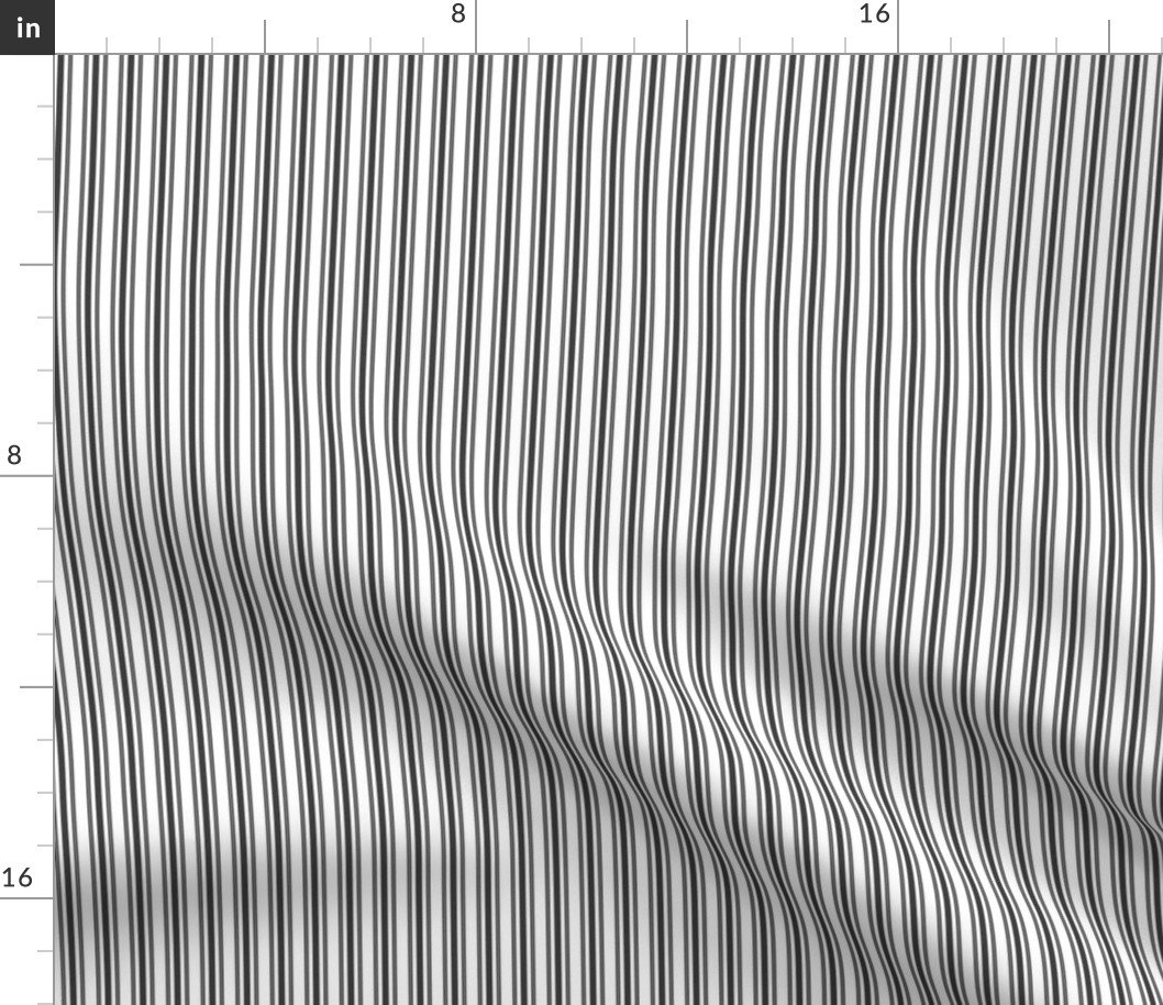 Classic Small Black Tarp Pastel Black French Mattress Ticking Double Stripes Fabric
