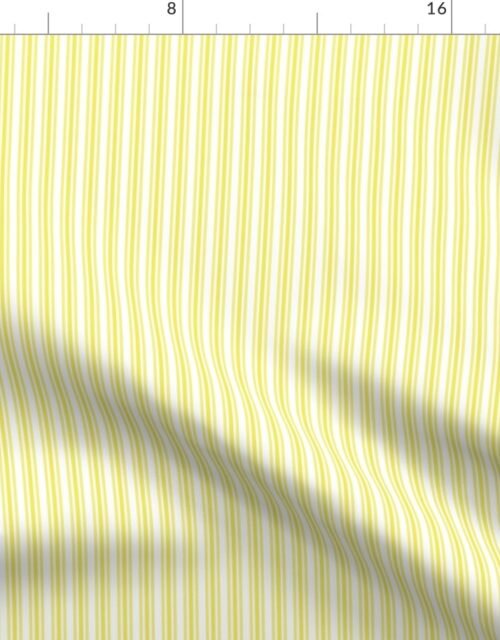Classic Small Highlighter Yellow Pastel Highlighter French Mattress Ticking Double Stripes Fabric