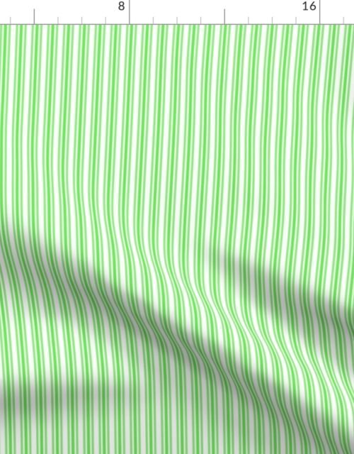 Classic Small Lime Margarita Green French Mattress Ticking Double Stripes Fabric