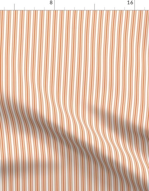 Classic Small Orange Soda French Mattress Ticking Double Stripes Fabric