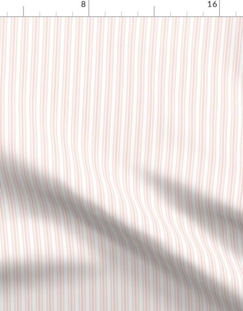 Classic Small Pink Rosebud Pastel Pink French Mattress Ticking Double Stripes Fabric