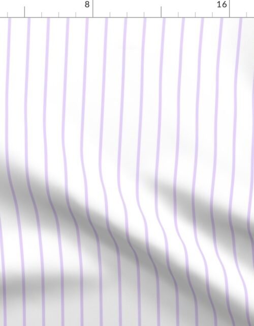 Classic wider 1 Inch Pale Lilac Pinstripe on a White Background Fabric