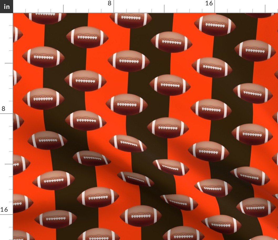 Cleveland’s Famed Football Team Colors of Brown and Orange Fabric