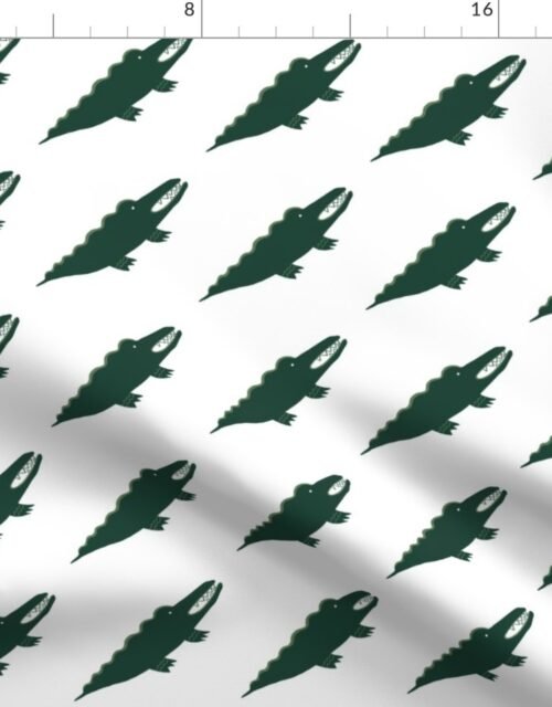 Crocodile Gator Green Reptile Cartoon Fabric