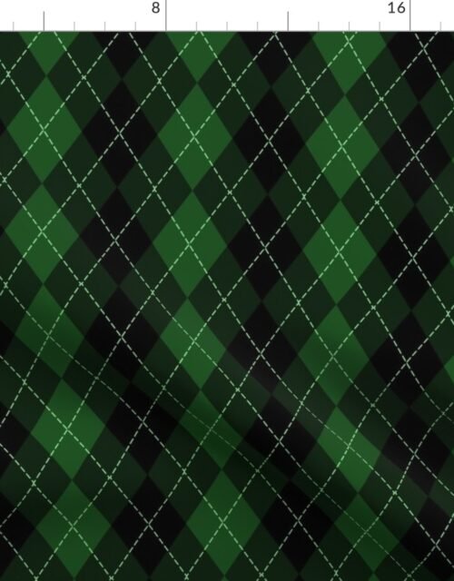 Dark Green Argyle Diamond Check Fabric