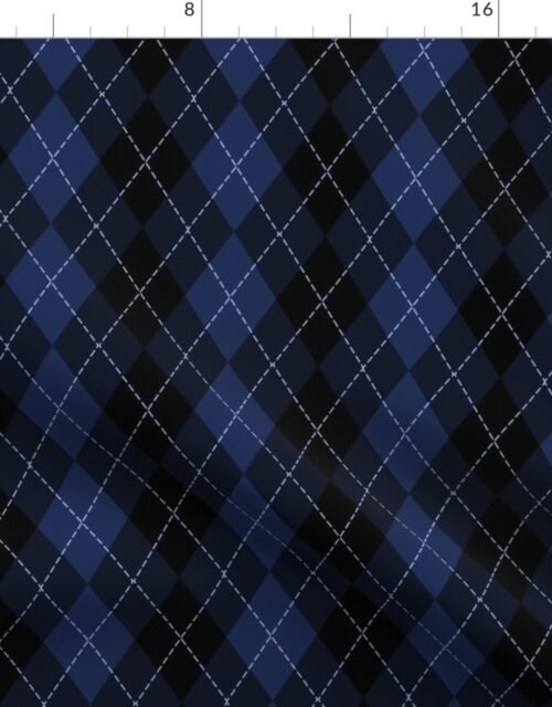 Dark Royal Blue Argyle Diamond Check Fabric