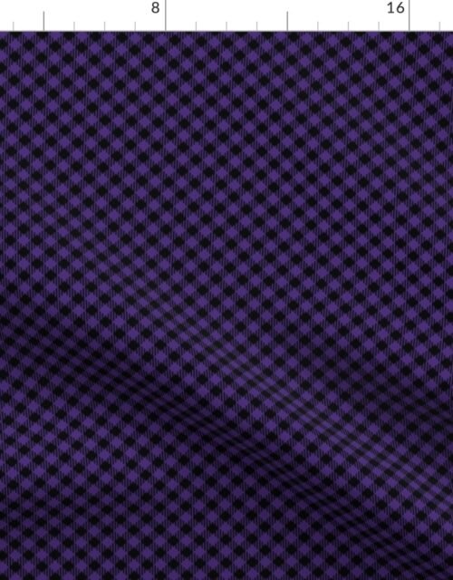 Diagonal Purple and Black Mini 1/4 Inch Buffalo Checks Fabric