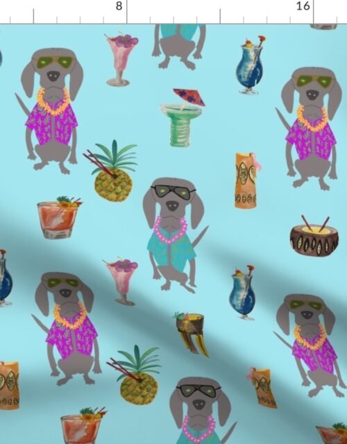 Dogs at Tiki Bar Fabric