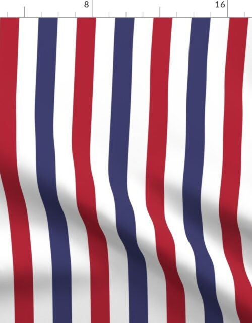 Flag Red, White and Blue Alternating Vertical Stripes Fabric