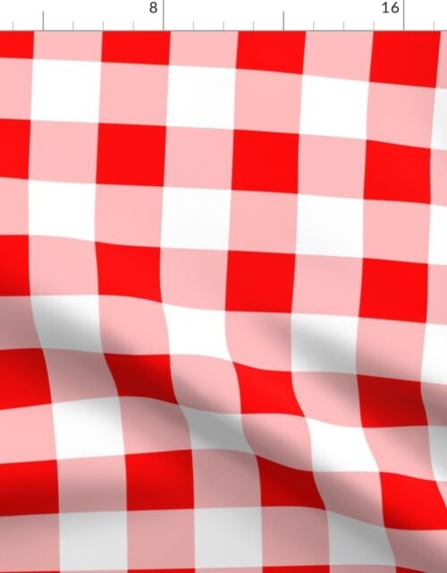 Florida Red and White Gingham Checks Fabric