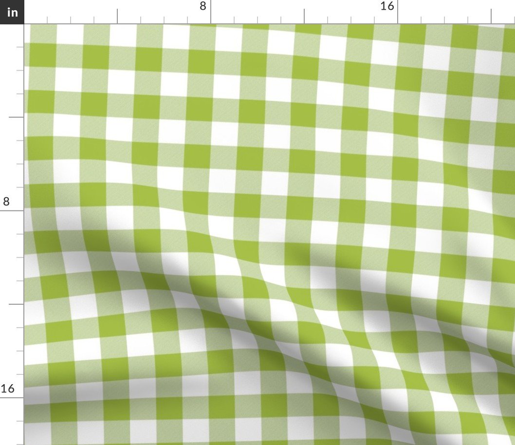 Fresh Green and White One Inch Check French Provincial Spring Checkerboard Fabric