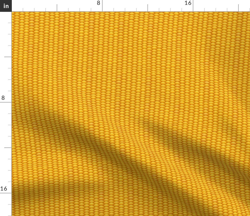 Golden Kernels of Harvest Corn in Yellow Gold for Thanksgiving Fabric