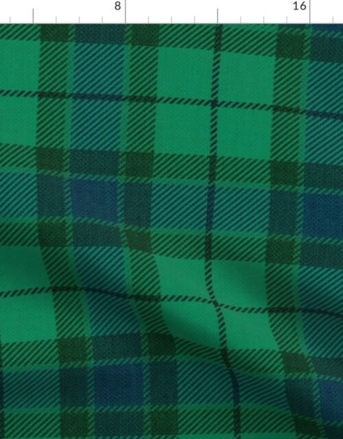 Green and Blue Vintage Christmas Tartan Plaid Fabric