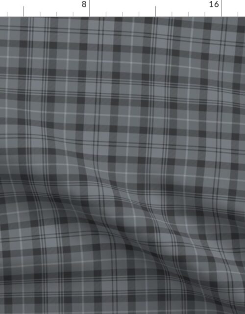 Grey Blue French Provincial Tartan Fabric