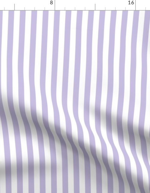 Half Inch 1/2″ Picnic Stripes in Springtime Lavender and White Fabric