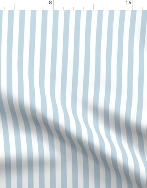 Half Inch 1/2″ Picnic Stripes in Springtime Sky Blue and White Fabric
