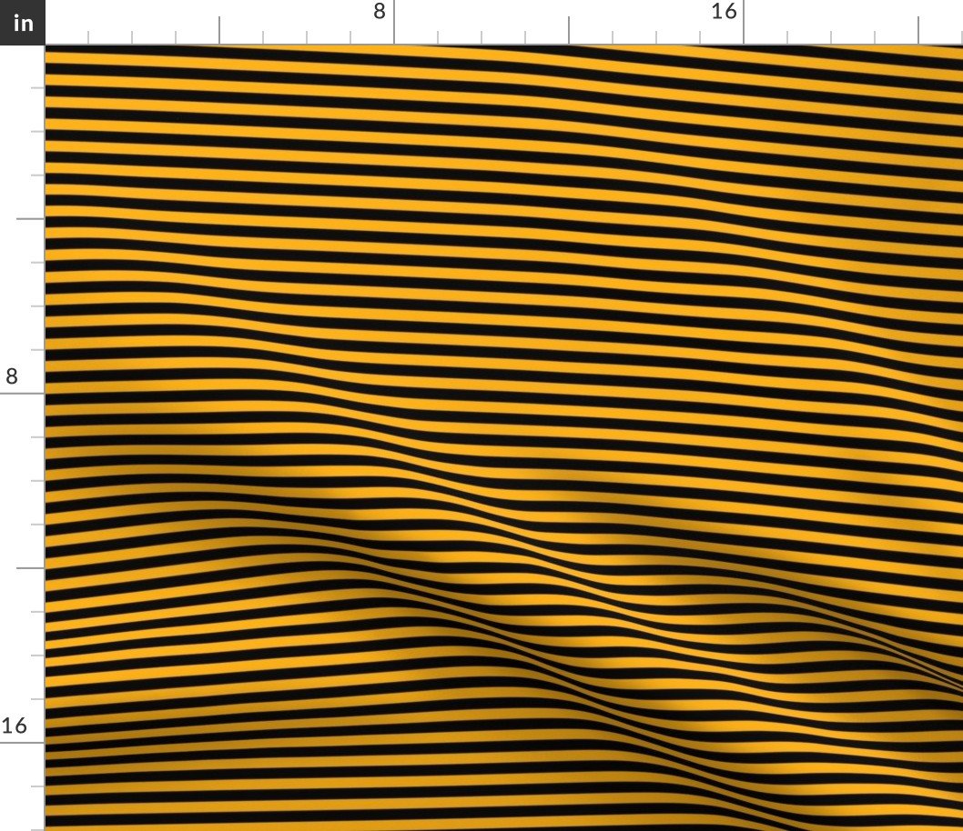 Halloween Holiday 1/4 inch Black and Pale Pumpkin Orange Witch Stripes Fabric