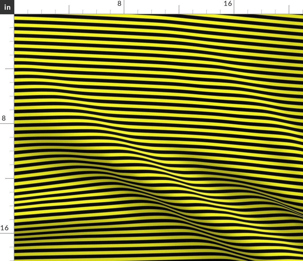 Halloween Holiday 1/4 inch Black and  Cats Eye Yellow  Witch Stripes Fabric