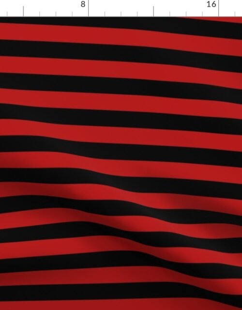 Halloween Holiday 1 inch Black and Blood Red Witch Stripes Fabric