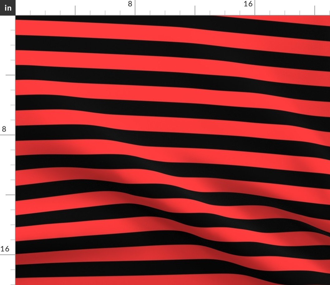 Halloween Holiday 1 inch Black and Donated Kidney Pink Witch Stripes Fabric
