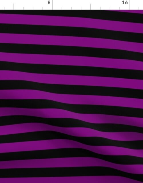 Halloween Holiday 1 inch Black and  Zombie Purple Witch Stripes Fabric