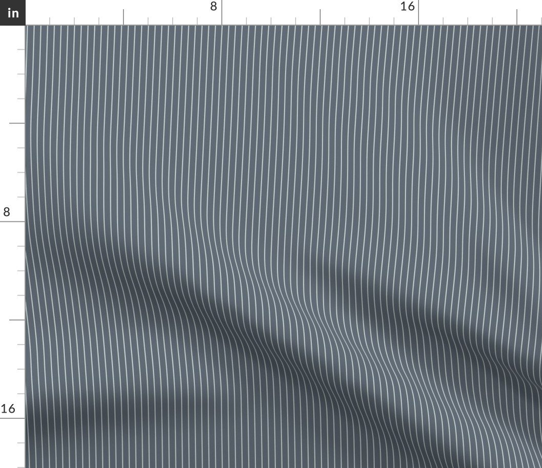 Ice  Blue and White Quarter Inch French Provincial Winter Pin Stripes Fabric