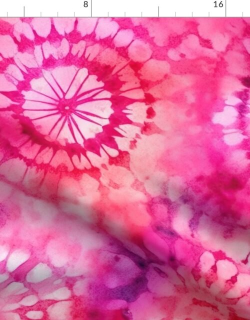 Jumbo Tie Dye Reddish Pink, and Purple Circling Swirls Fabric