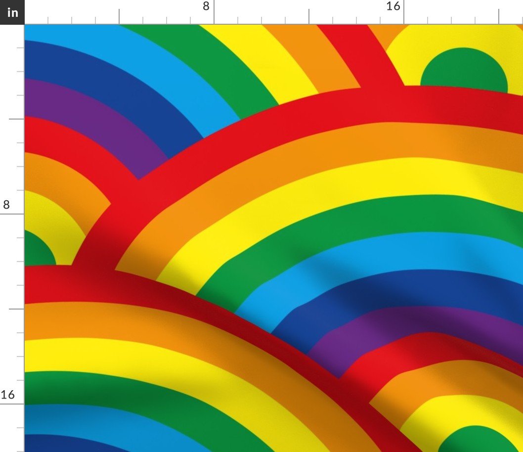 Kids Room Decor Bright Color Endless Rainbows Fabric
