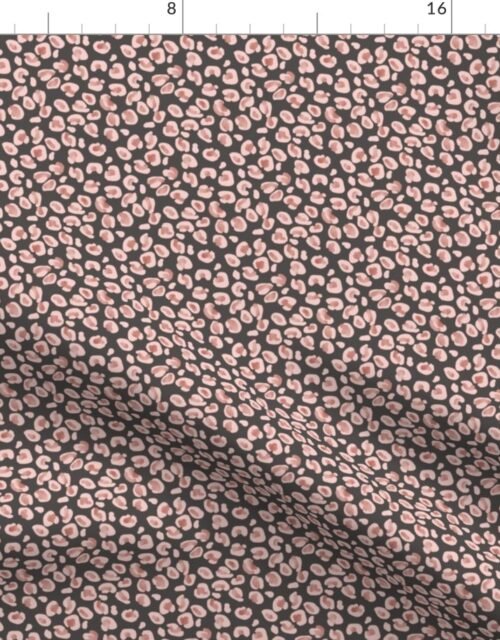 Leopard Charcoal with Rose Gold Spots Fabric