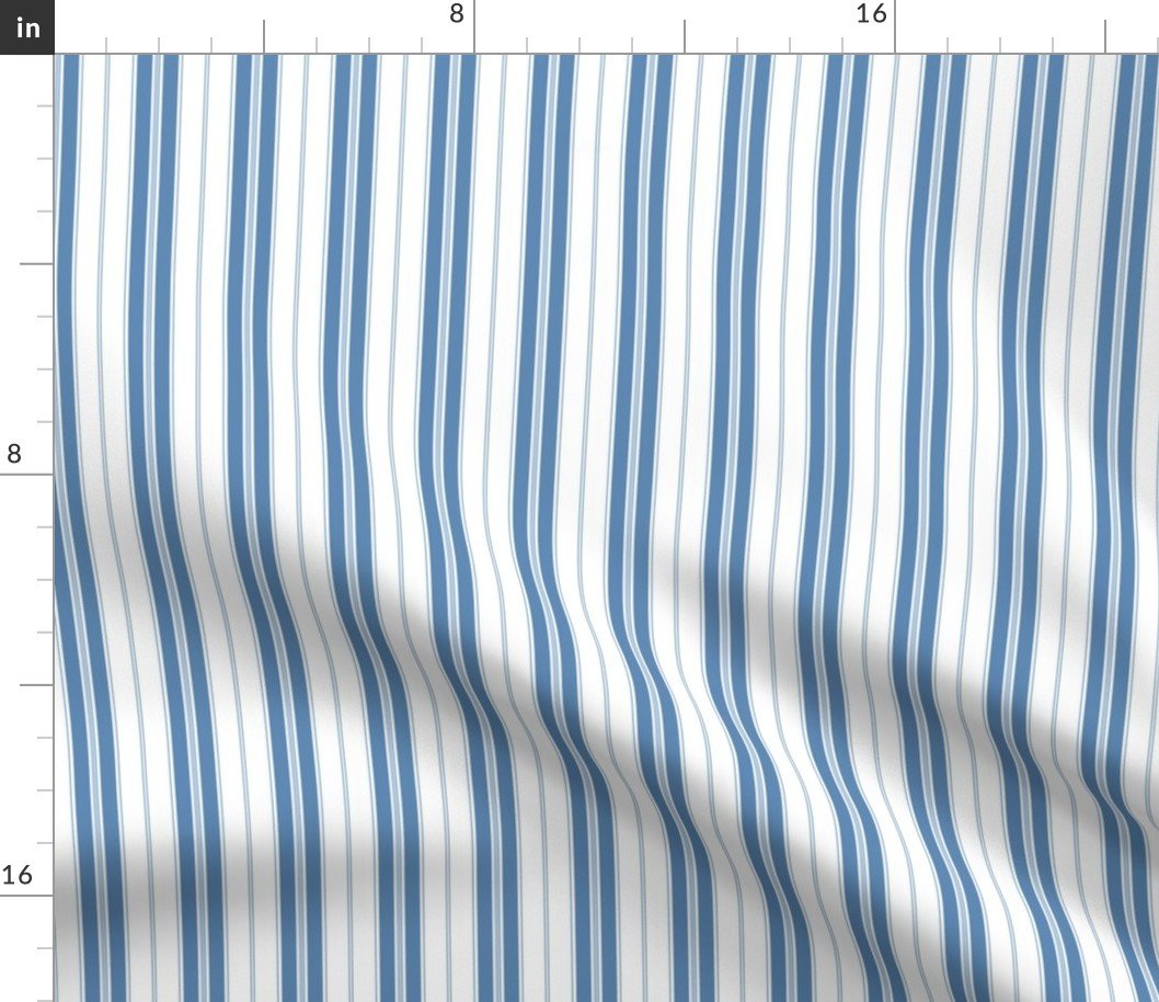 Lichen Blue and White Autumn Winter 2022 2023 Color Trend Mattress Ticking Fabric
