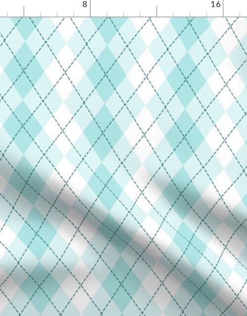 Light Aqua Argyle Diamond Check Fabric