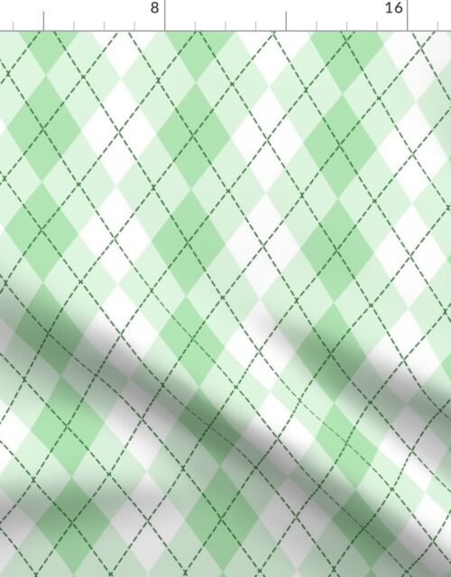 Light Mint Argyle Diamond Check Fabric