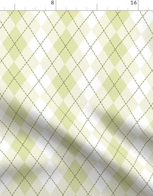 Light Olive Argyle Diamond Check Fabric