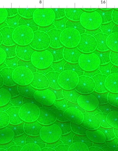 Limes Citrus 2 inch Fruit Slices in a Zesty Repeat Pattern Fabric