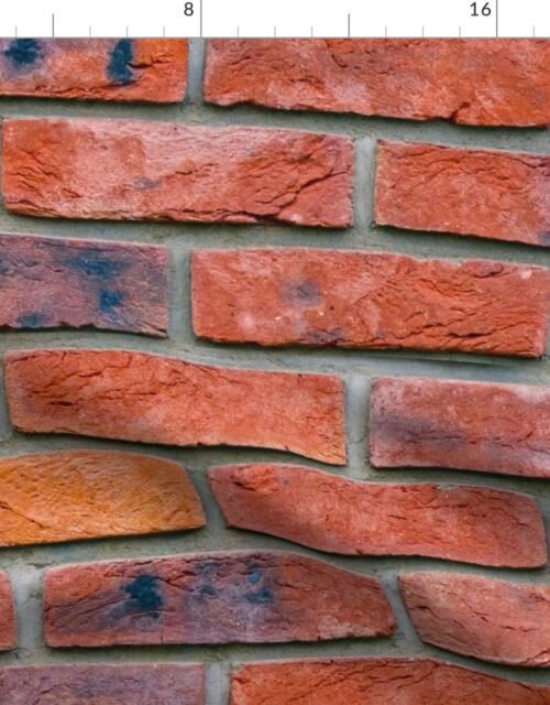 London Brick Red Wall in Realistic Photo-Effect Life Size Fabric