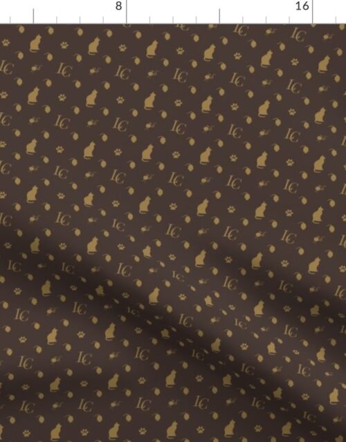 Louis Cat Fluff Luxury Mini Cat Monogram Pattern Fabric