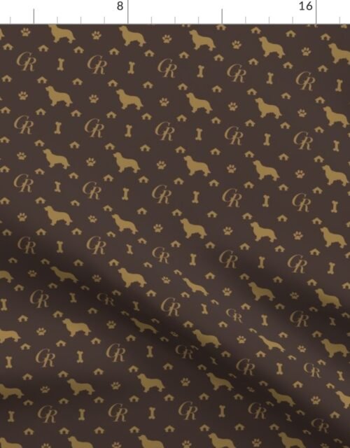 Louis Golden Retrievers Luxury Dog Pattern Fabric