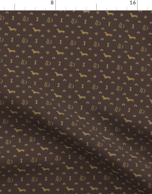 Louis Luxury Mini Dachsund Dog Attire Print Fabric
