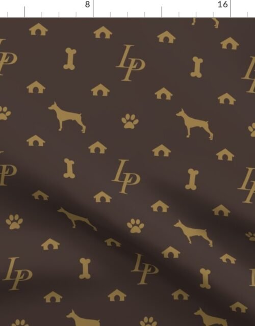 Louis Mini Pinscher Luxury Dog Attire Monogram Pattern Fabric