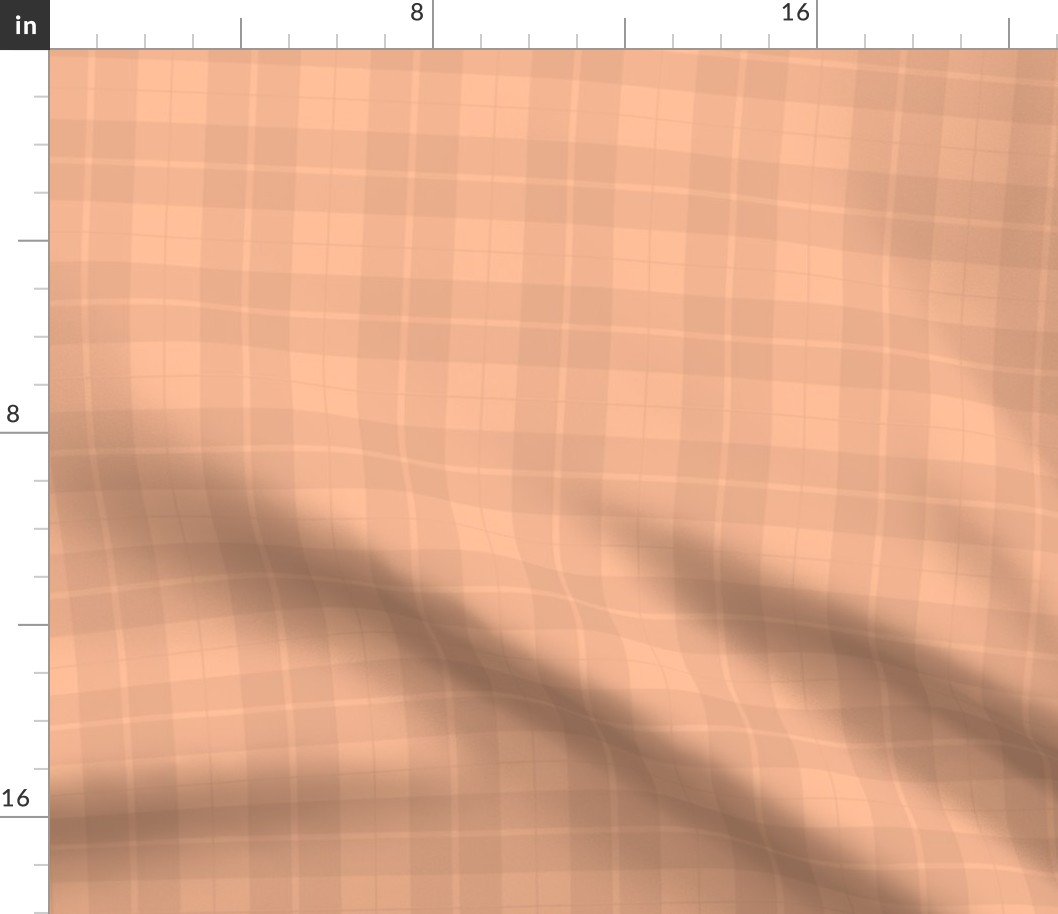 Medium Tartan in Faded Peach Fuzz Color of the Year 2024 Fabric