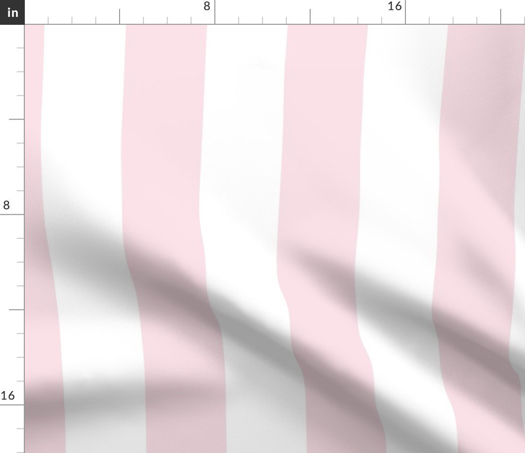 Merry Bright Pale Pink and White Vertical 3 inch Big Top Circus Stripe Fabric